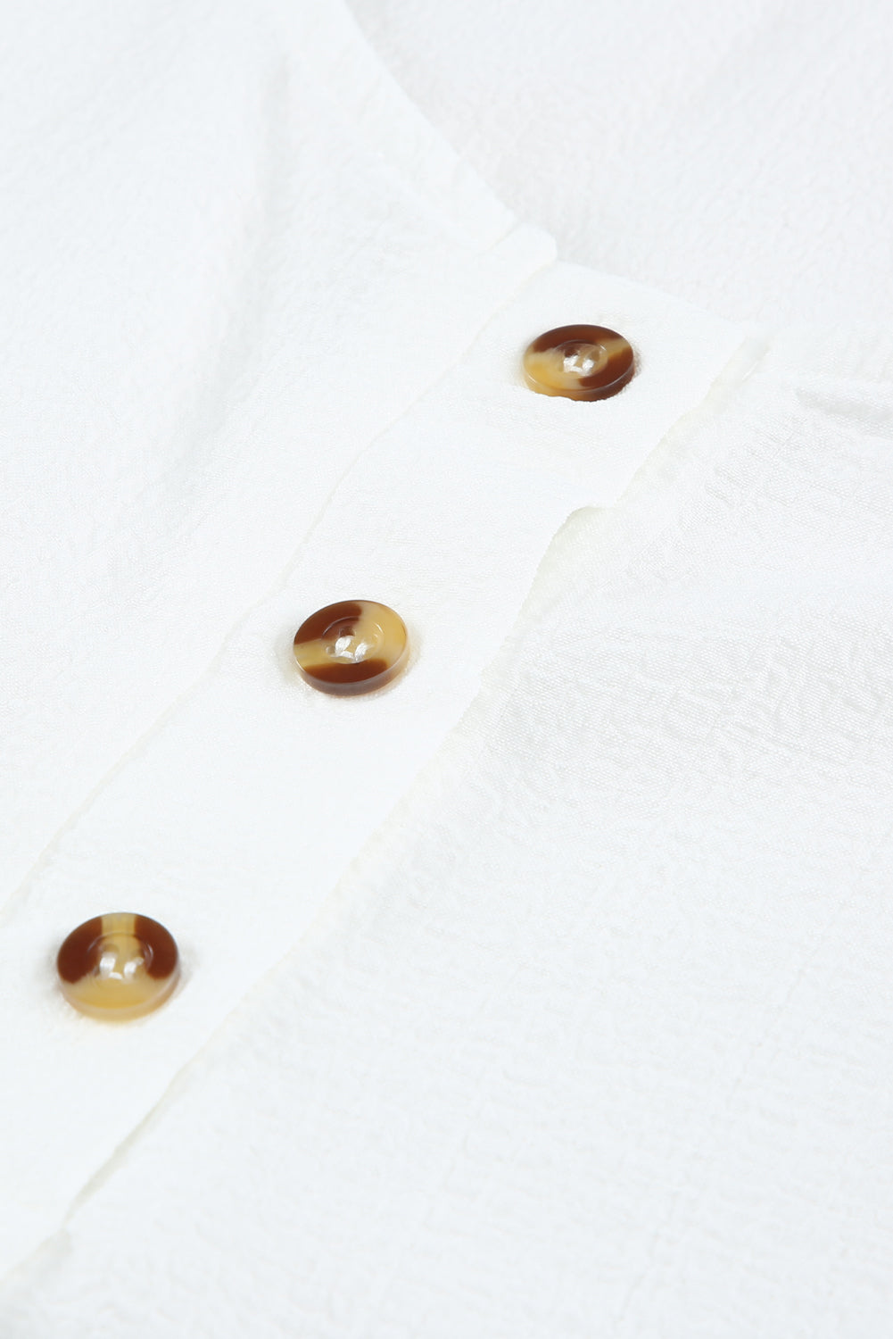 White Scoop Neck Loose Fit Button Front Tank Top for Women