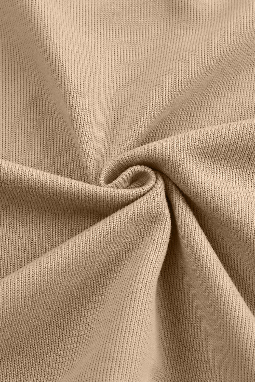 Khaki Solid Casual Button Patchwork Seam Trim Hoodie