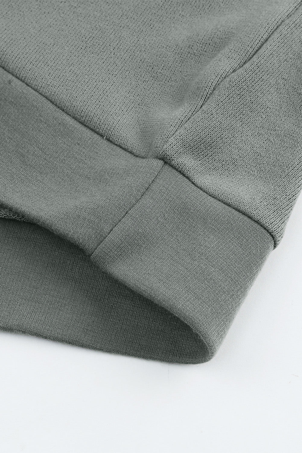 Khaki Solid Casual Button Patchwork Seam Trim Hoodie