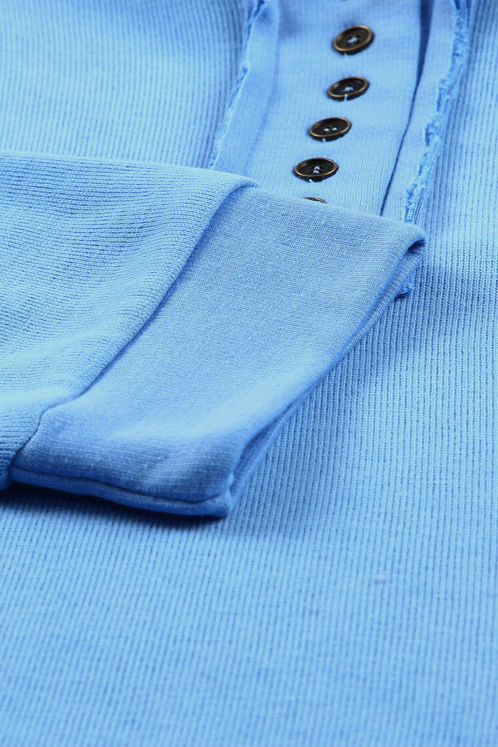 Khaki Solid Casual Button Patchwork Seam Trim Hoodie