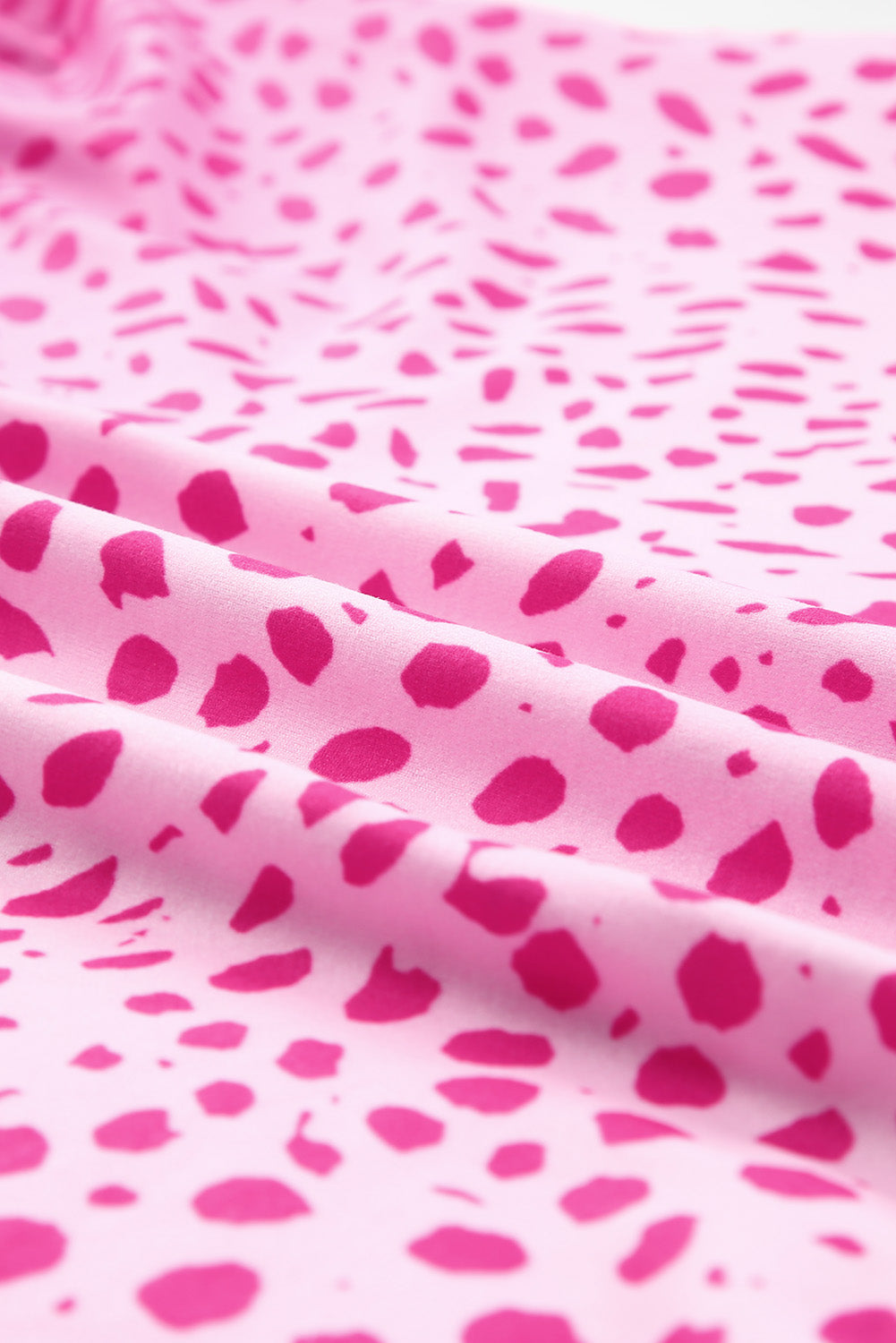 Rose Dotted Contrast Casual Pocket T Shirt Dress