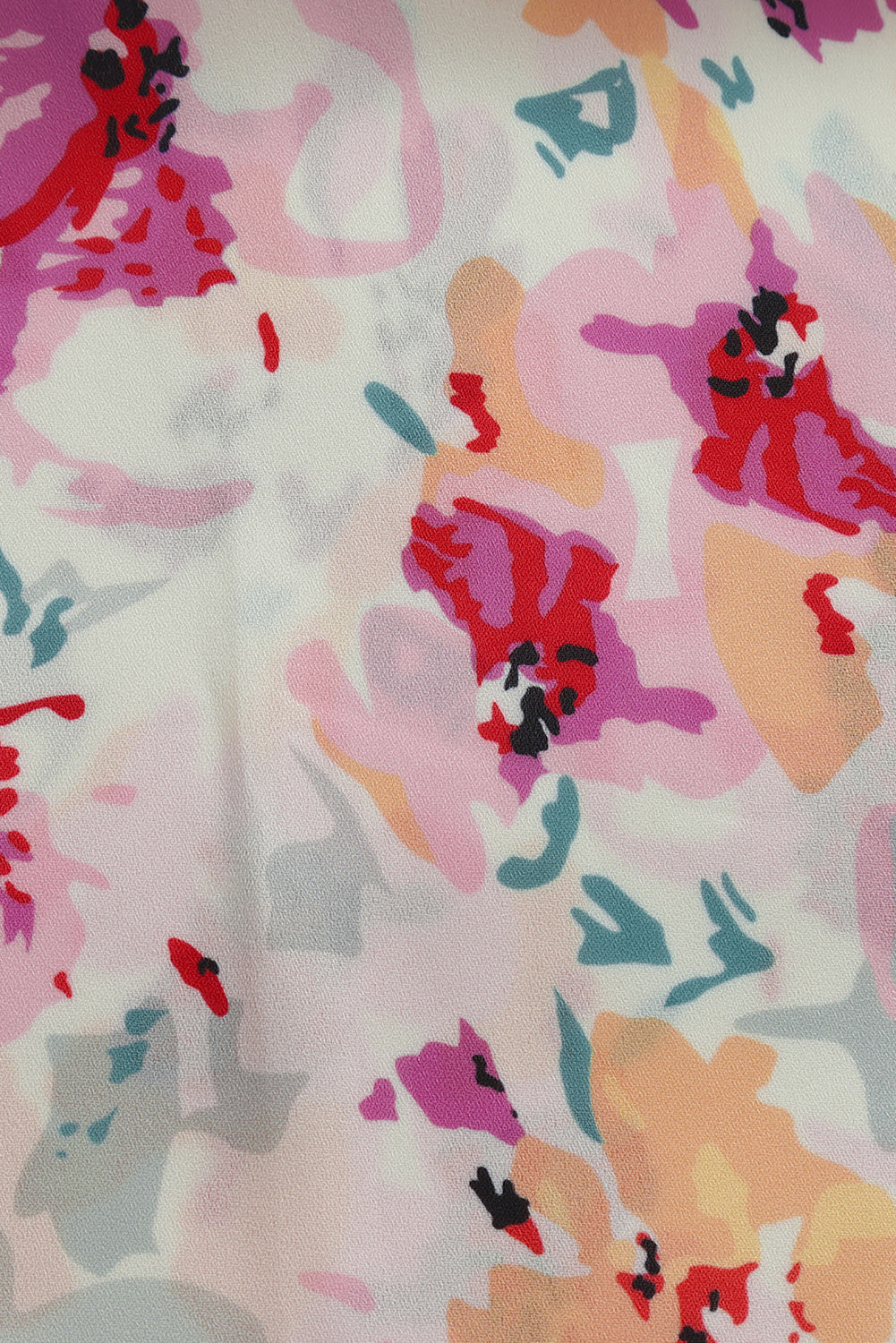 Red Floral Print Boho Tie Front Long Sleeve Blouse for Women