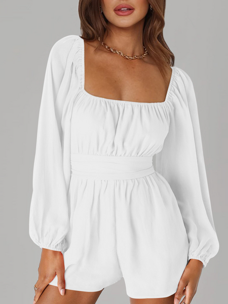 Open Back Lantern Long-Sleeved Jumpsuit HWFUD7445C