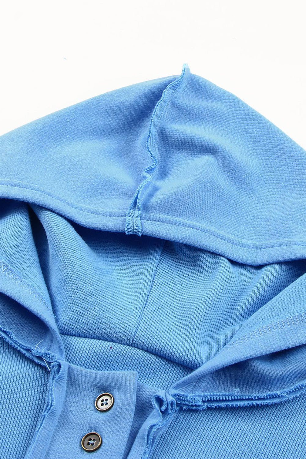 Khaki Solid Casual Button Patchwork Seam Trim Hoodie