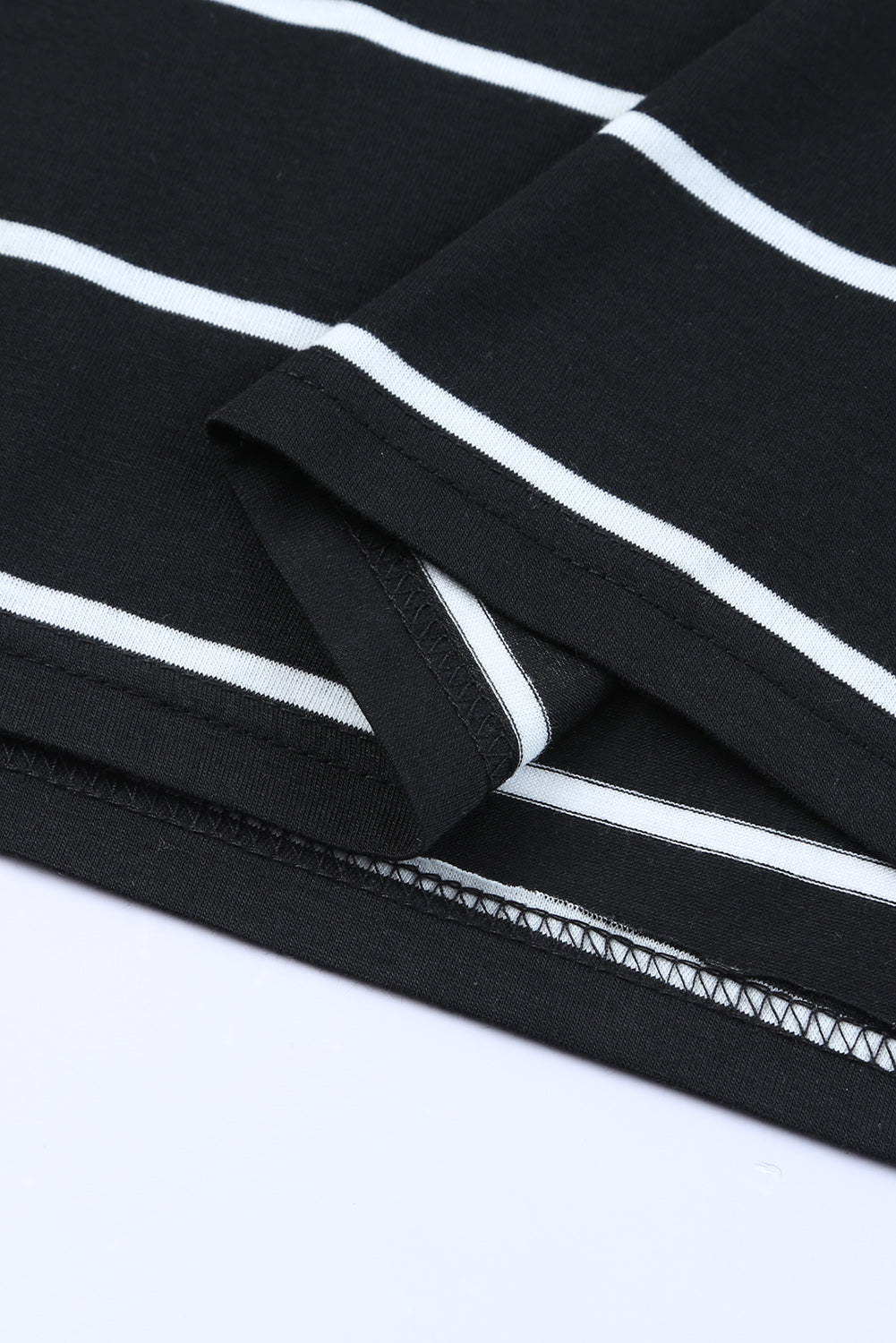 White Stripe Print Open Back Sleeveless Maxi Dress With Slits