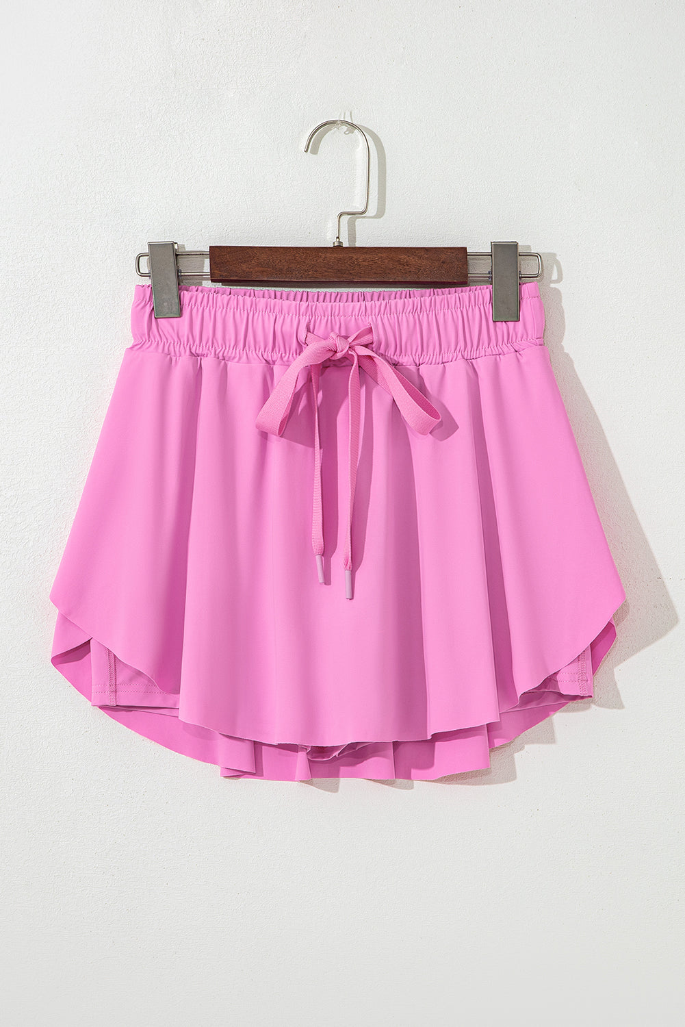 Black Drawstring High Waist Lined Tennis Skort - Kustom Kreations Goods