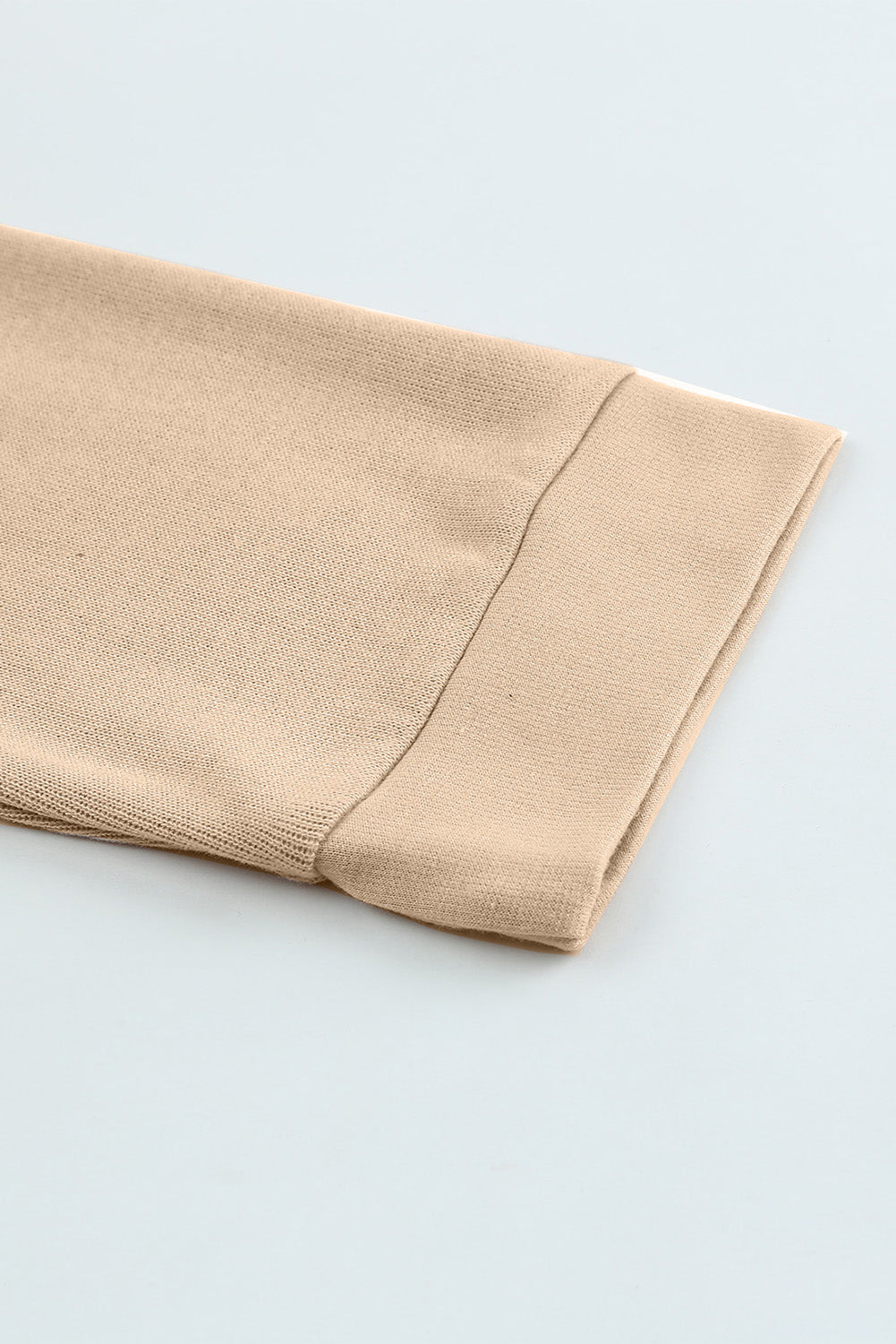 Khaki Solid Casual Button Patchwork Seam Trim Hoodie