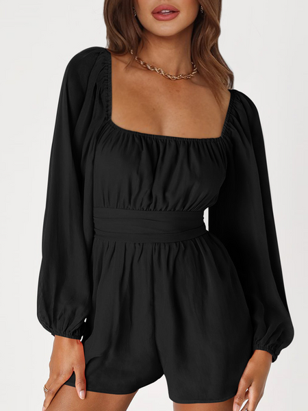 Open Back Lantern Long-Sleeved Jumpsuit HWFUD7445C