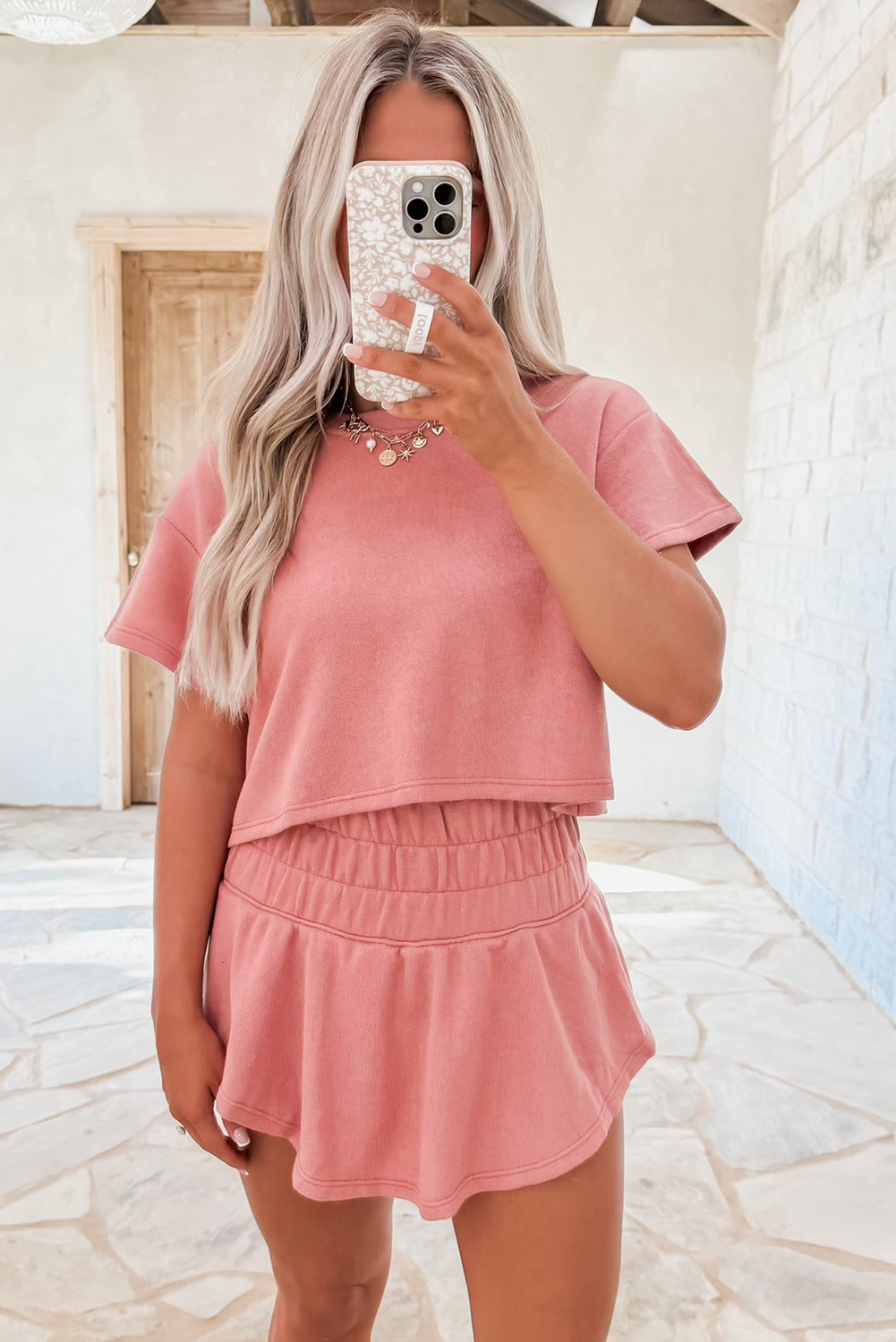 Black Cropped Tee and Ruffle High Waist Skort Set - Kustom Kreations Goods
