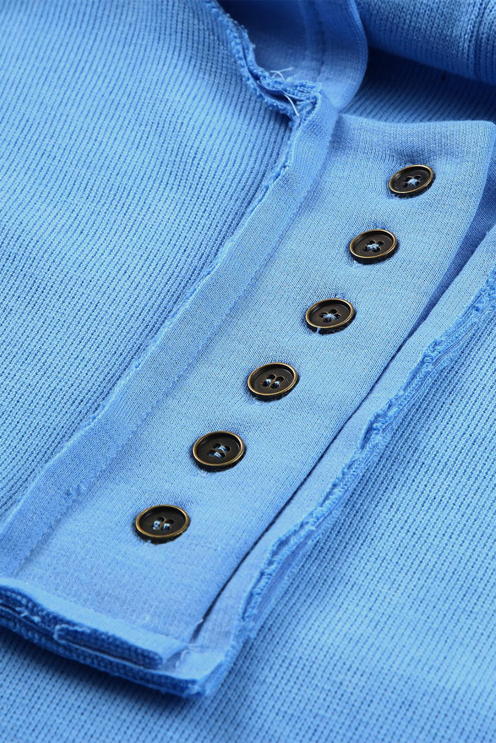 Khaki Solid Casual Button Patchwork Seam Trim Hoodie