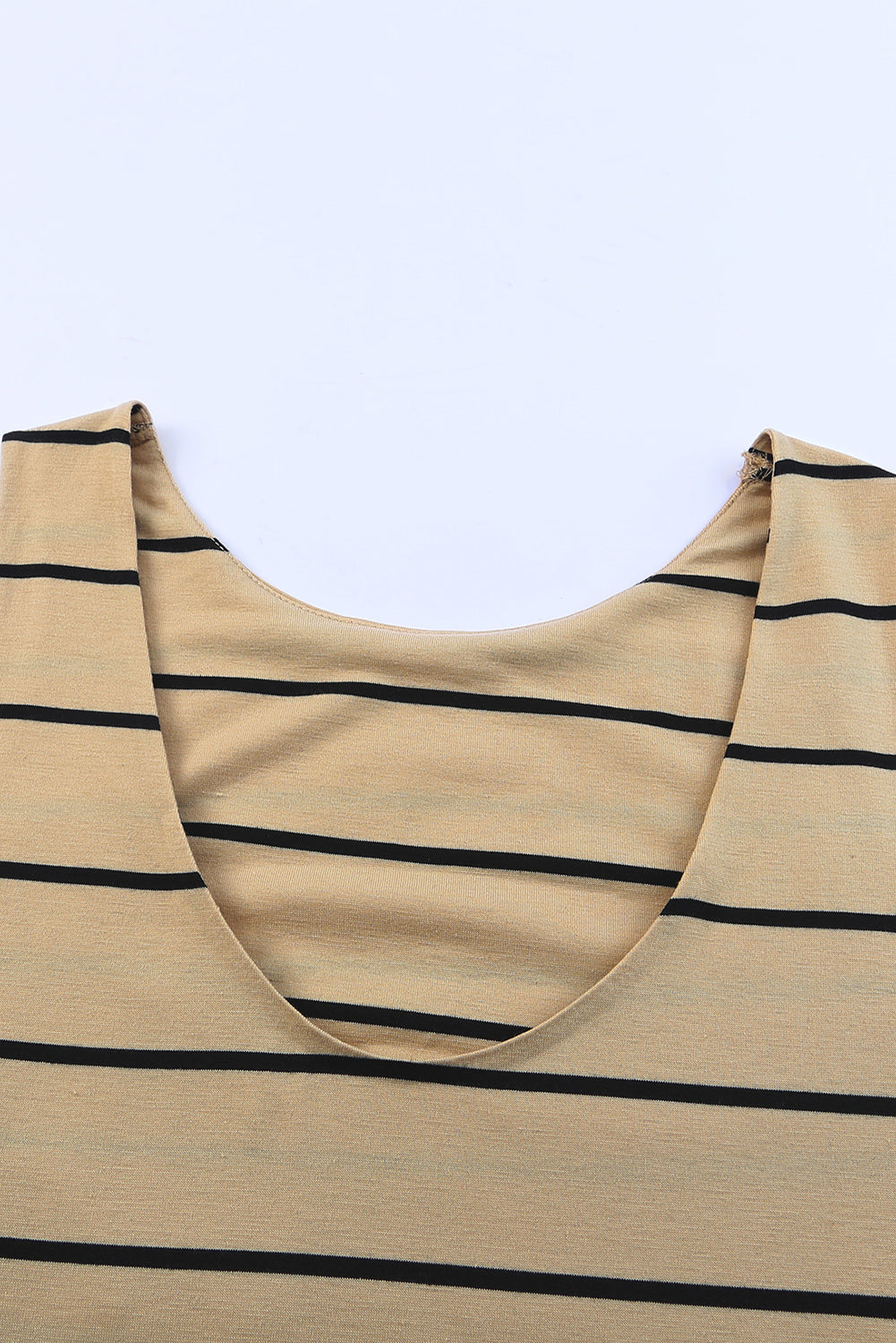 White Stripe Print Open Back Sleeveless Maxi Dress With Slits