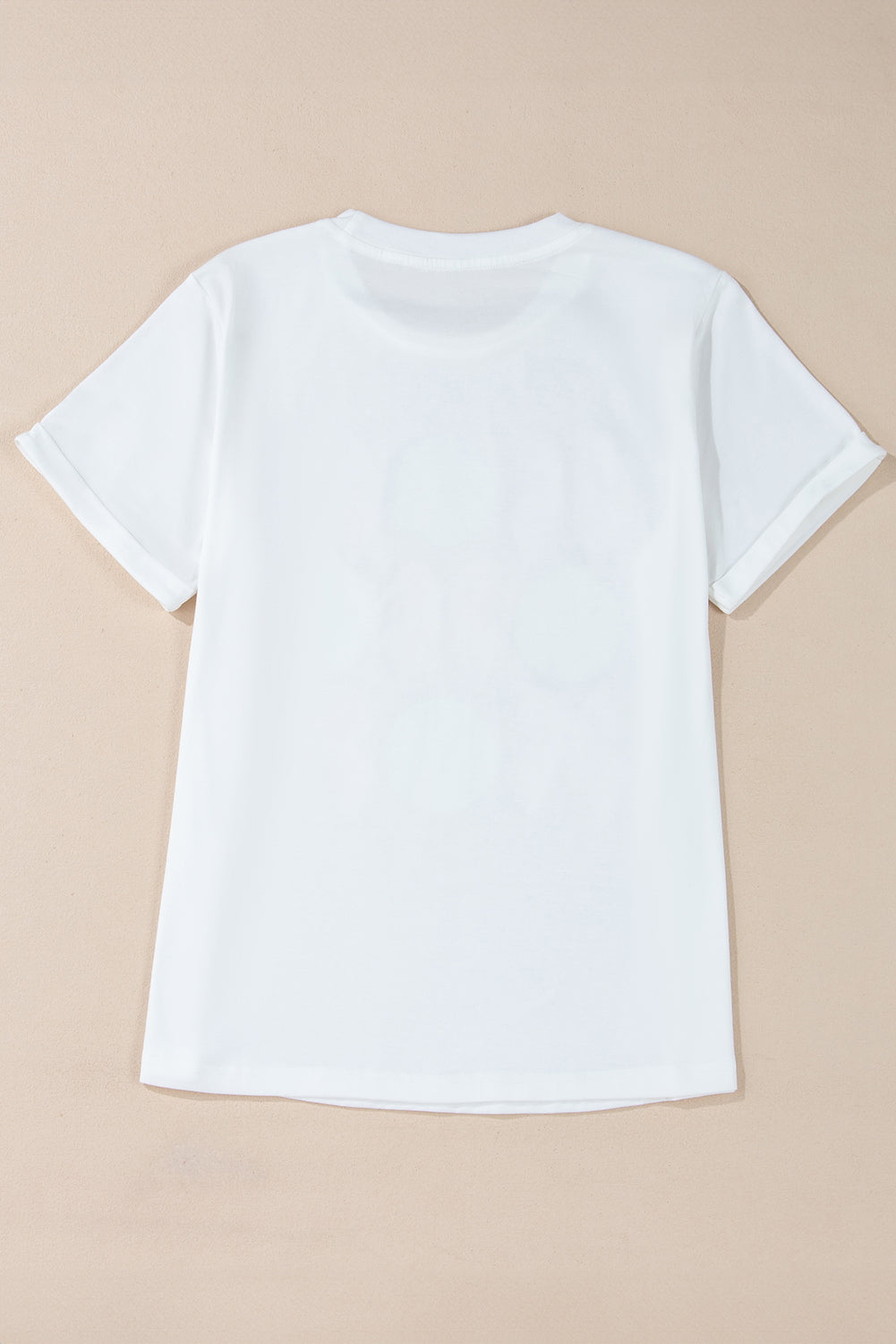 White Casual Bow Tie Baseball Graphic Round Neck Tee