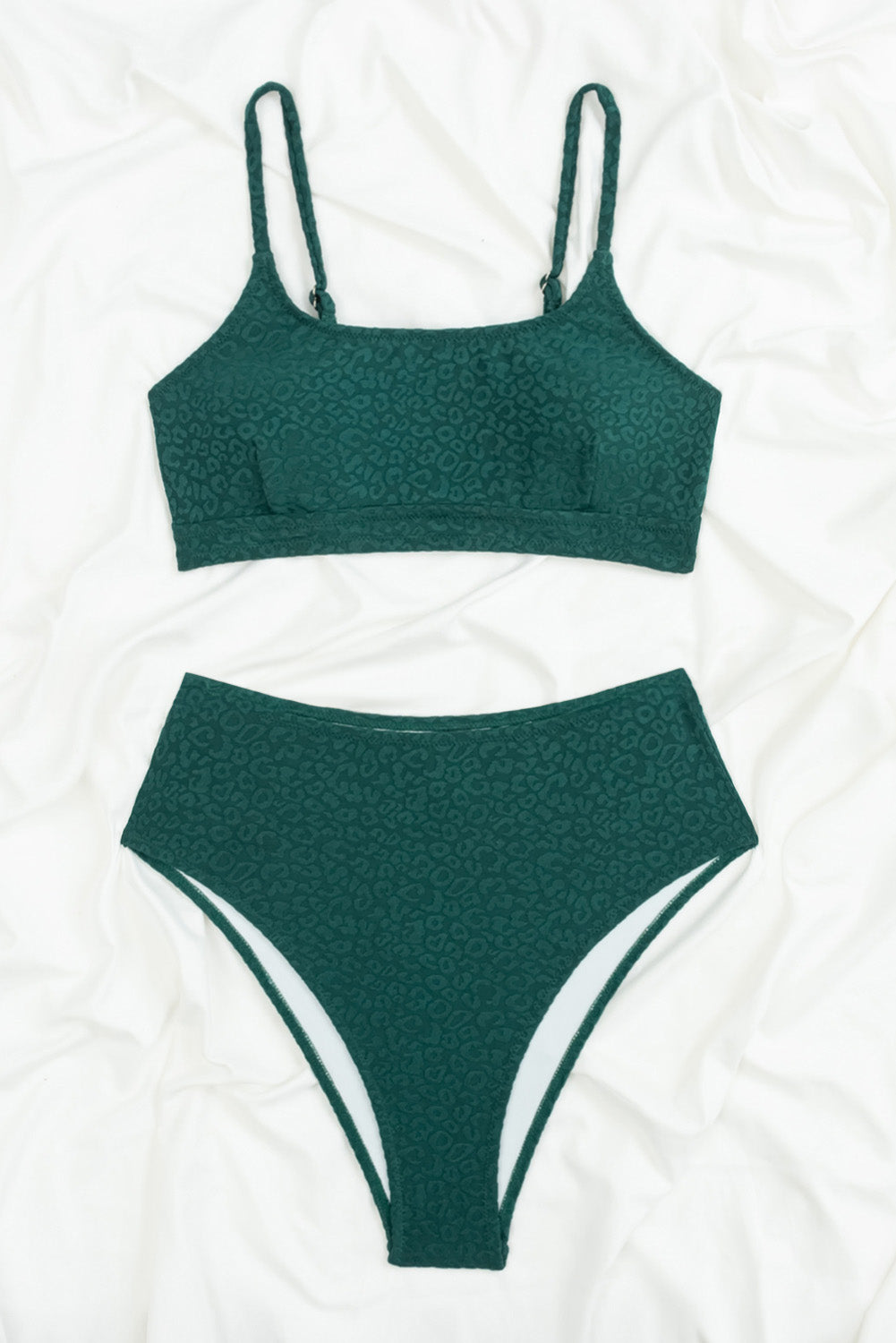 Skobeloff Leopard Jacquard 2pcs High Waisted Bikini Set