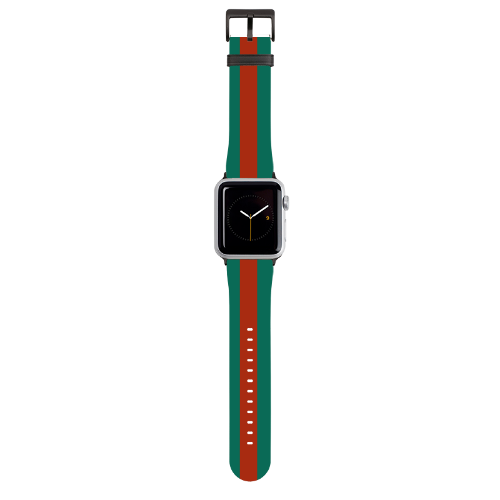 Red and Green Striped Apple Watch Band
