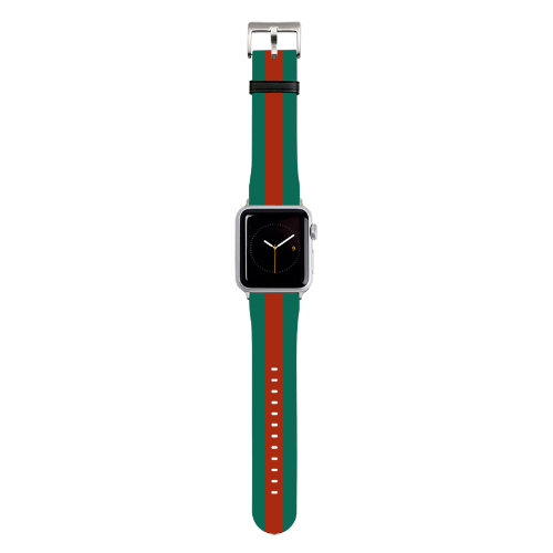Red and Green Striped Apple Watch Band