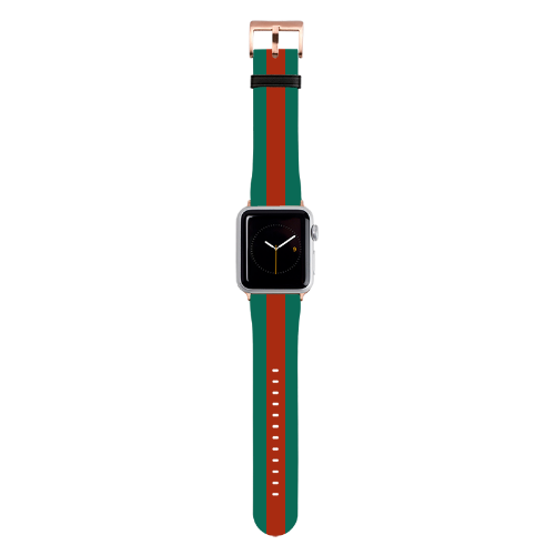 Red and Green Striped Apple Watch Band
