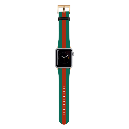 Red and Green Striped Apple Watch Band