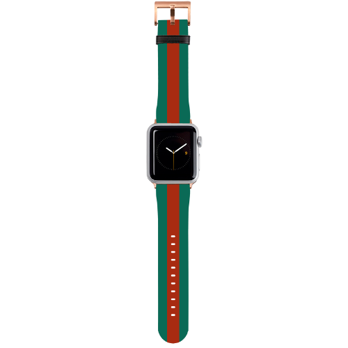 Red and Green Striped Apple Watch Band