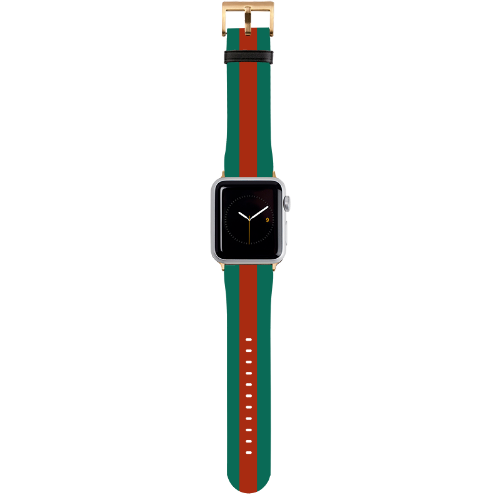 Red and Green Striped Apple Watch Band