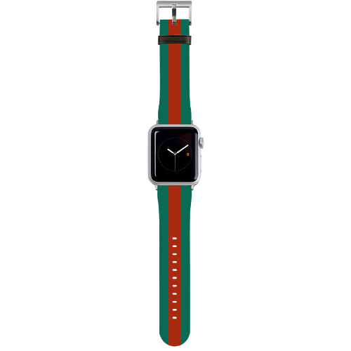 Red and Green Striped Apple Watch Band