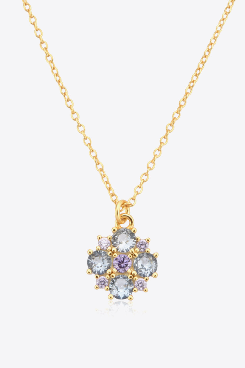 Inlaid Zircon Pendant 925 Sterling Silver Necklace