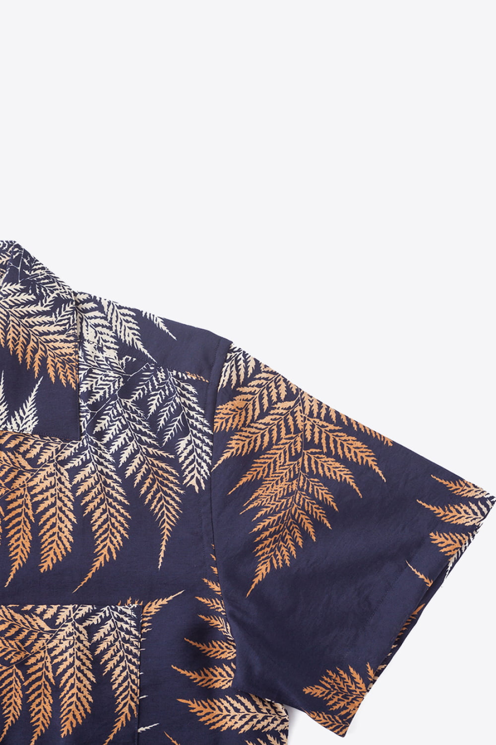 Botanical Pattern Button-Up Short Sleeve Shirt