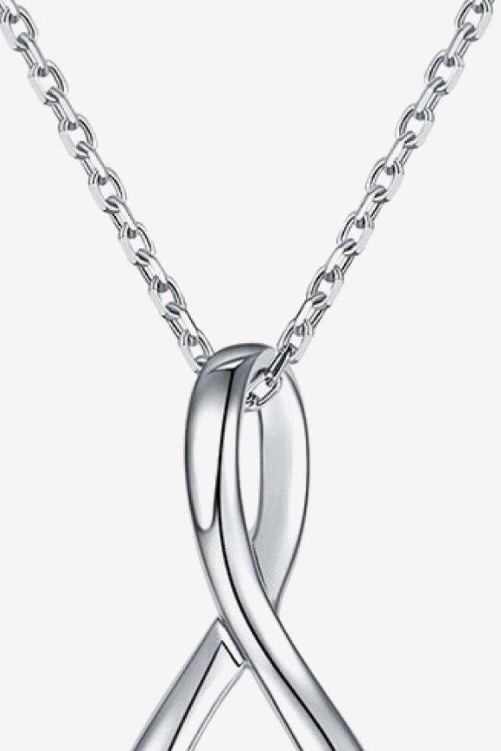 Platinum-Plated Moissanite Pendant Necklace