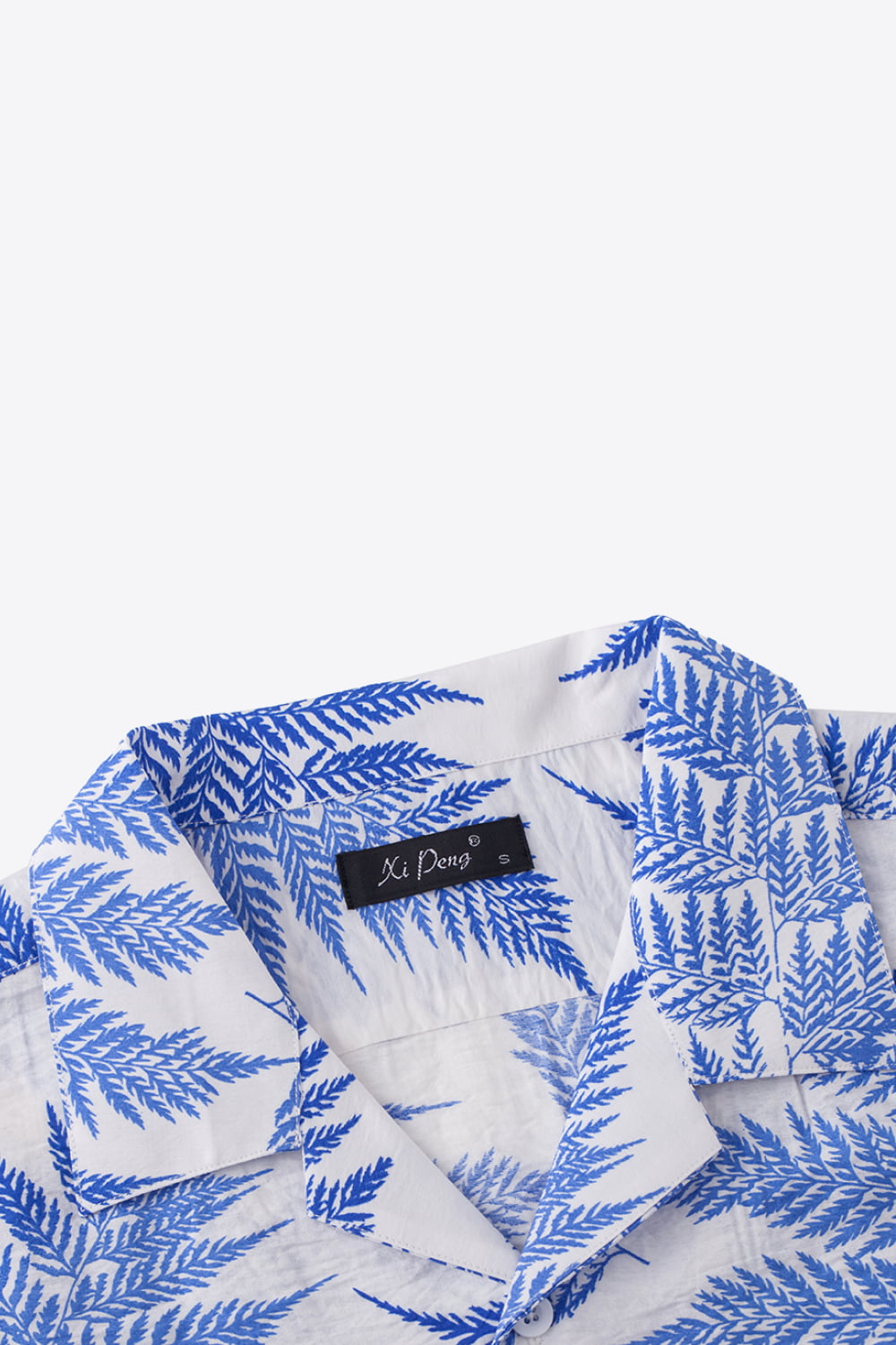 Botanical Pattern Button-Up Short Sleeve Shirt