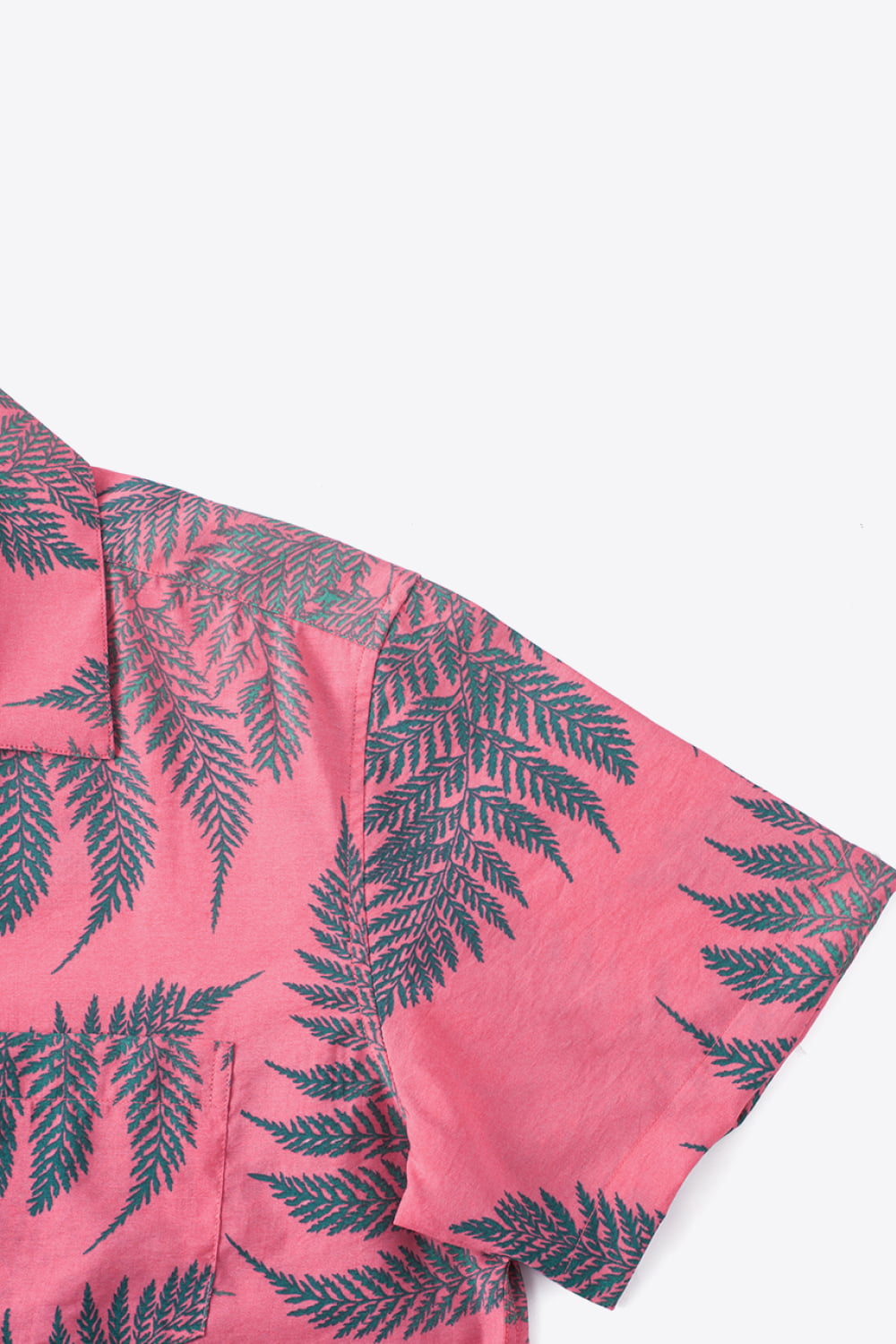 Botanical Pattern Button-Up Short Sleeve Shirt