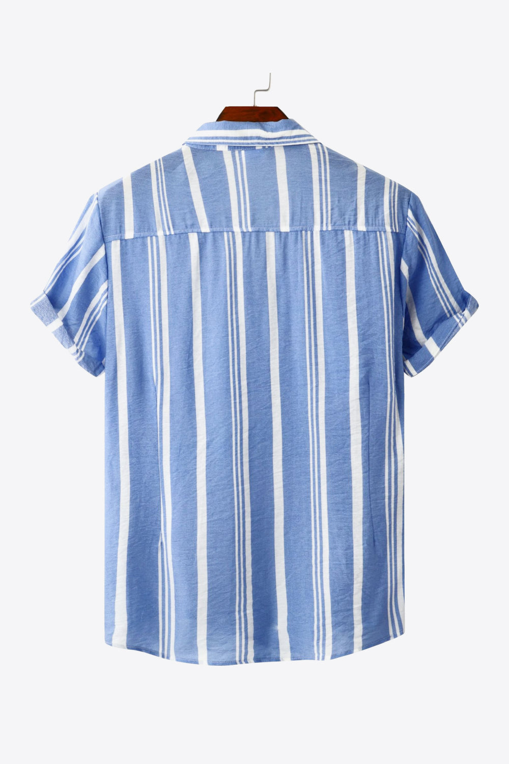 Striped Button-Up Short Sleeve Shirt