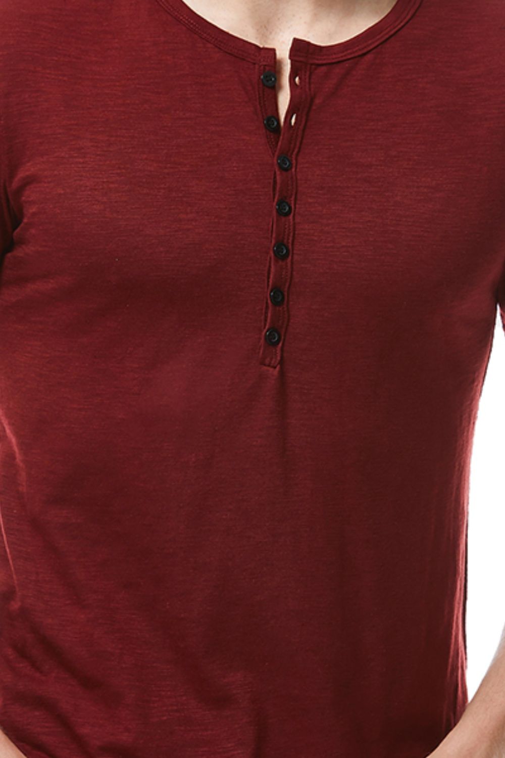 Short Sleeve Round Neck Henley Top