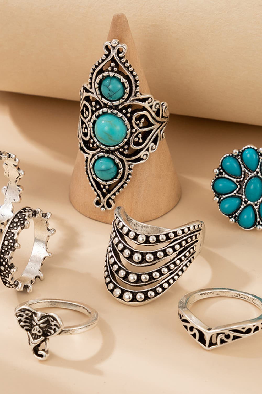 7-Piece Alloy Ring Set