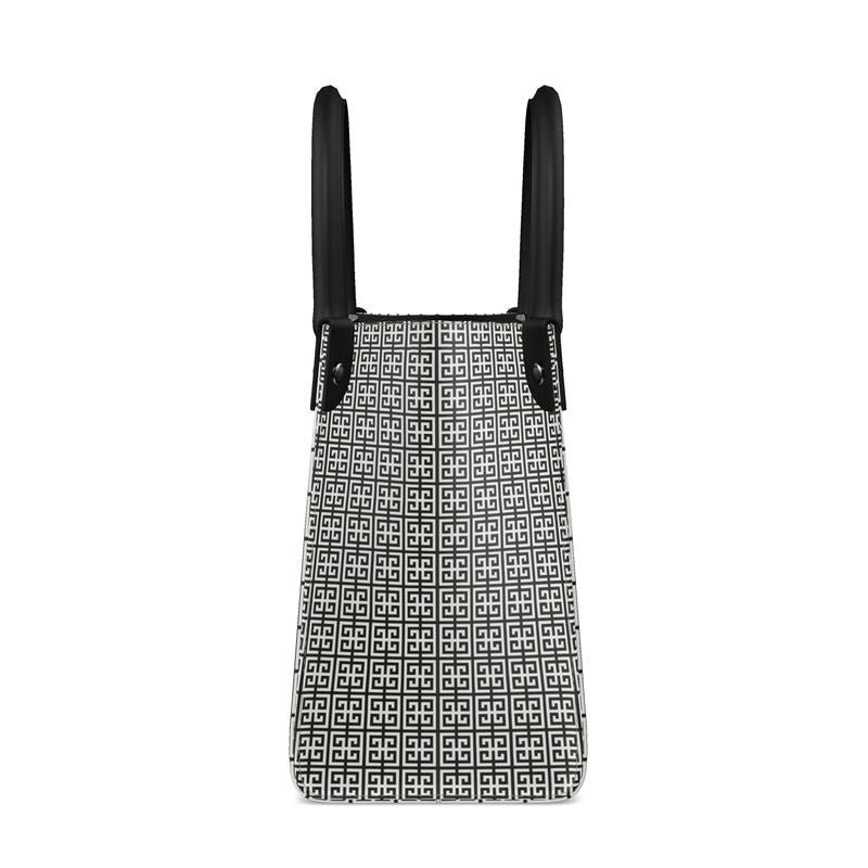 Gray and Black Greek Key Mini Bonchurch Shopper Bag