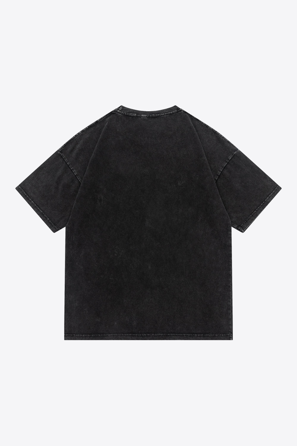 Full Size Acid Wash Graphic Dropped Shoulder Cotton Tee