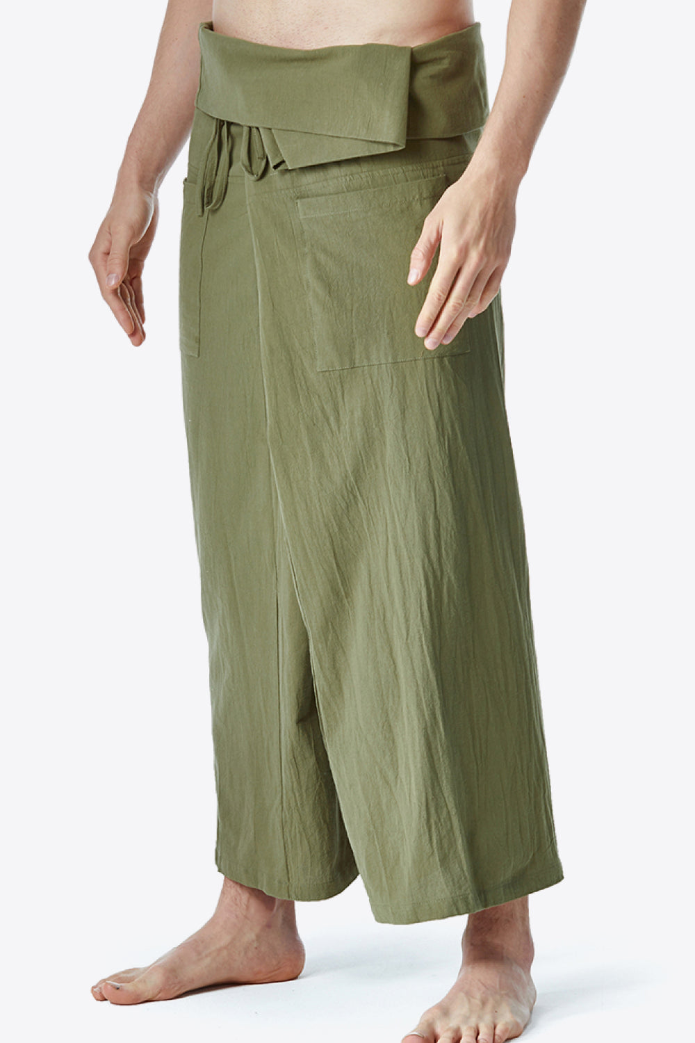 Waist Detail Wide Leg Pants with Pockets