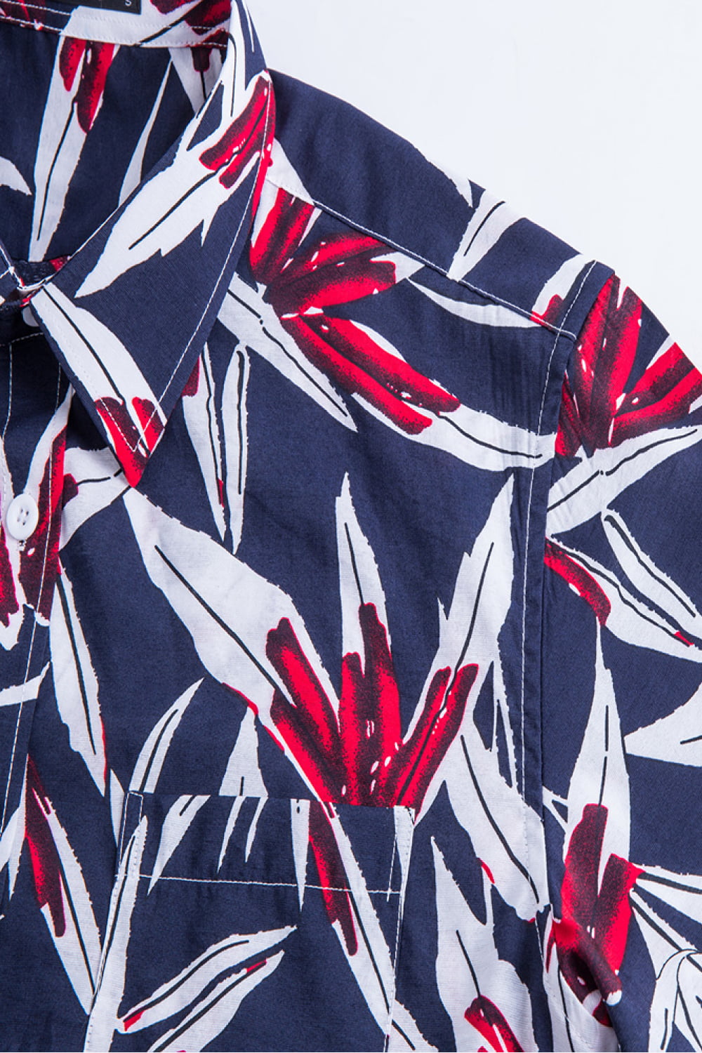 Tropical Pattern Buttoned Beach Shirt