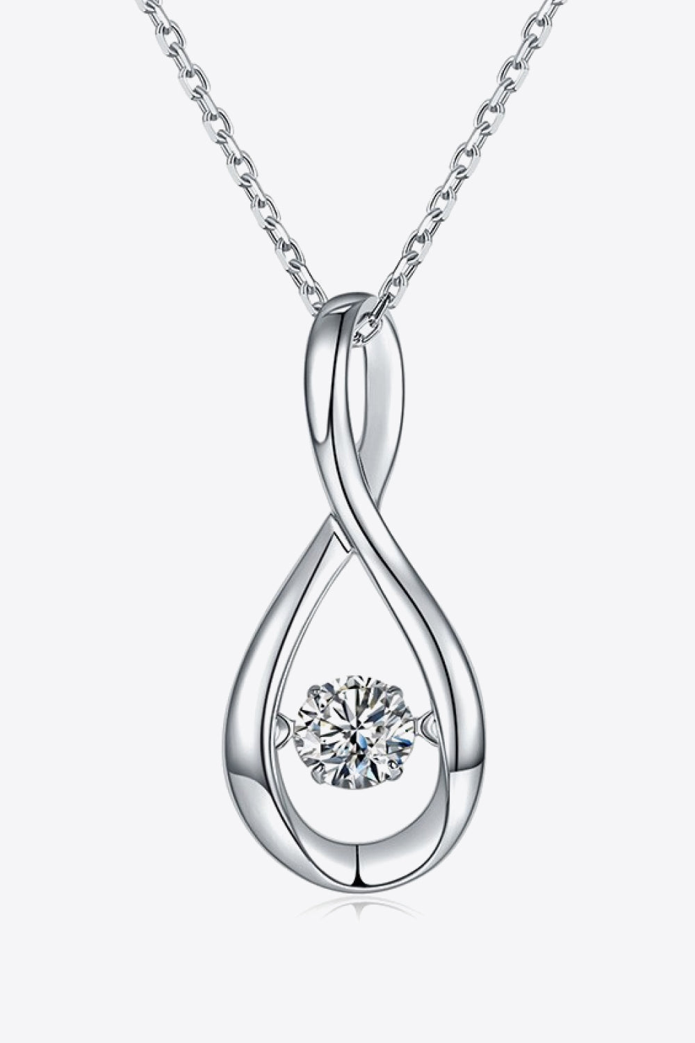 Platinum-Plated Moissanite Pendant Necklace