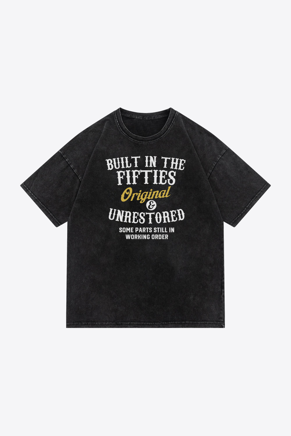 Full Size Slogan Graphic Round Neck Cotton Tee