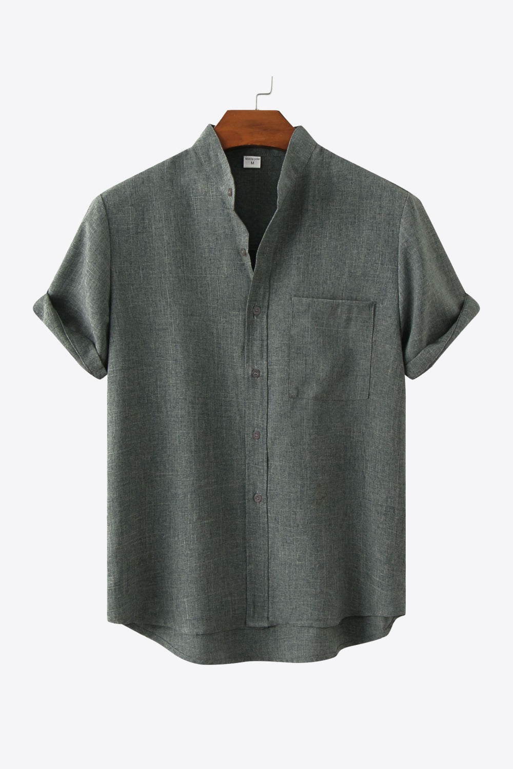 Button Front High-Low Pocket Shirt