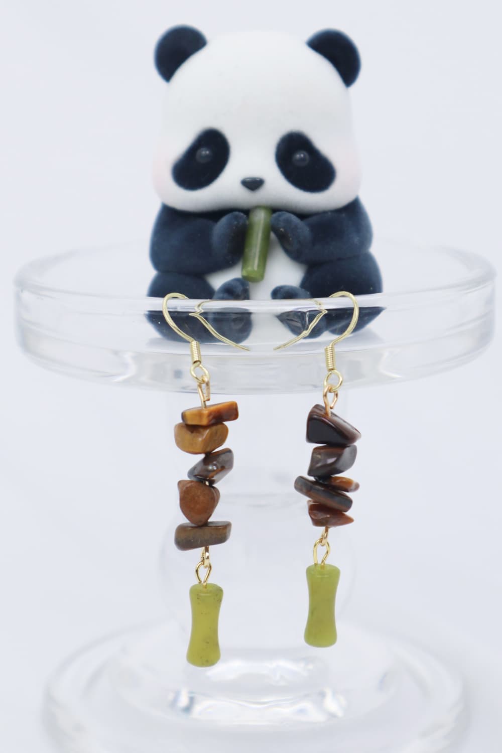 Peridot and Natural Stone Drop Earrings