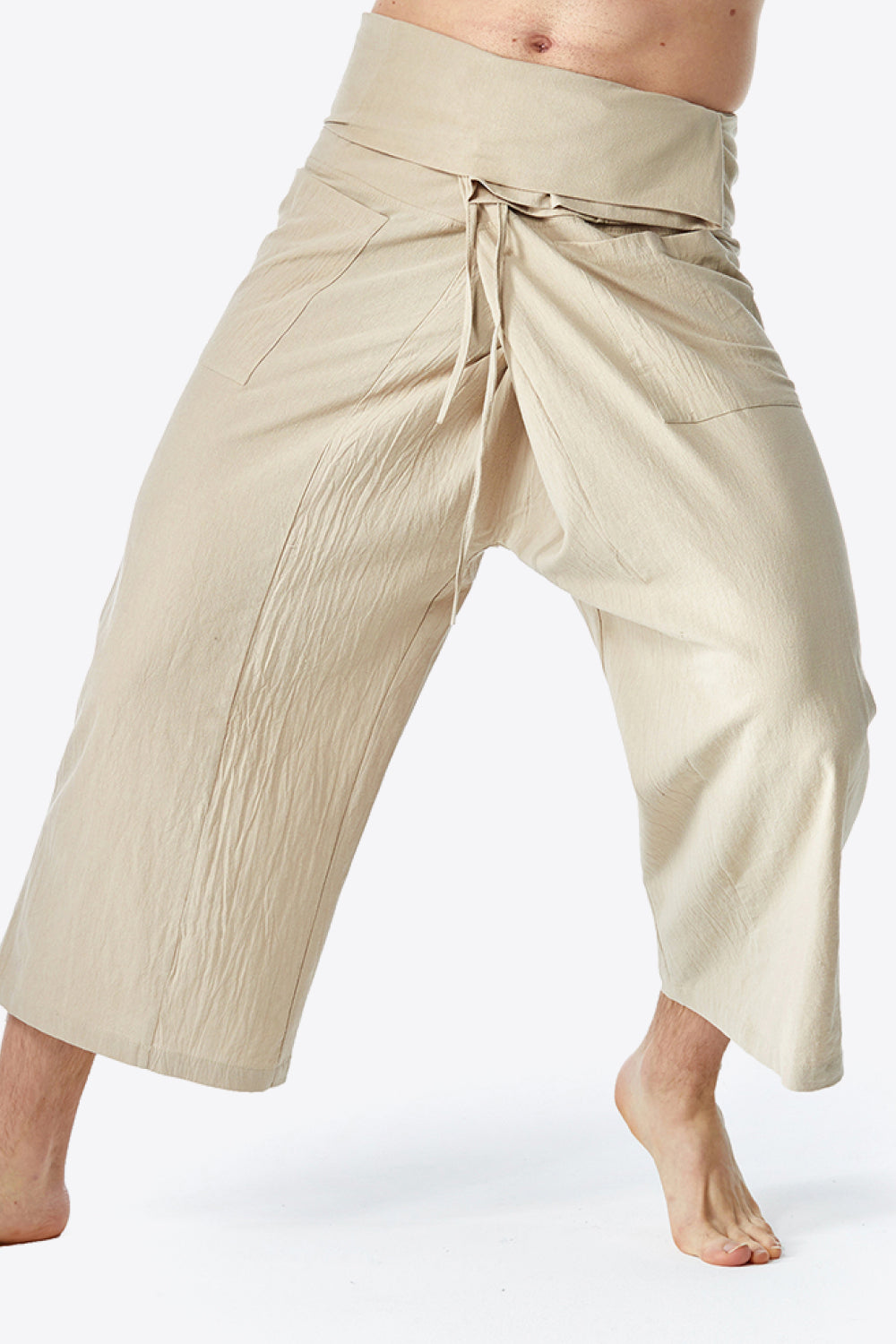 Waist Detail Wide Leg Pants with Pockets