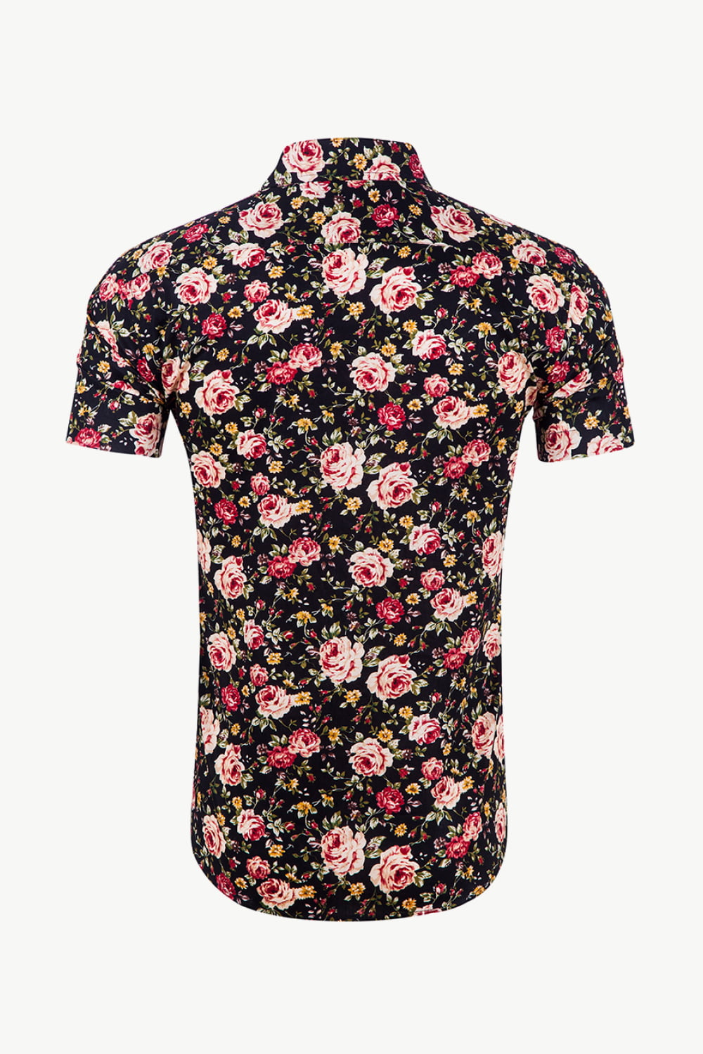 Tropical Pattern Button-Down Vacation Shirt