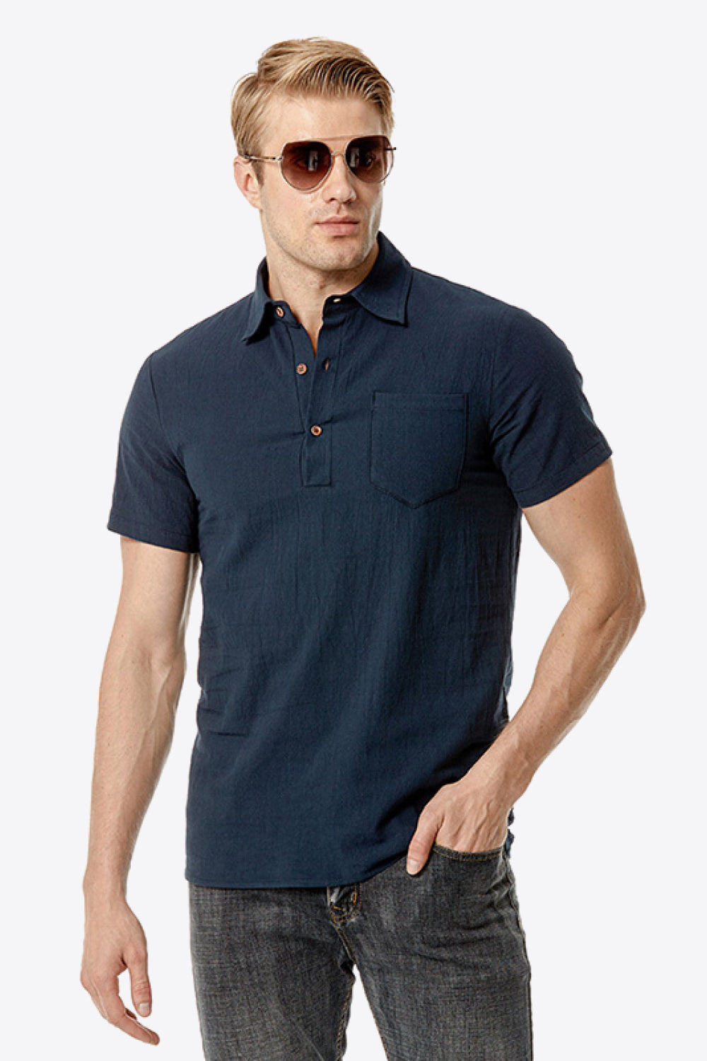Short Sleeve Polo Shirt with Pocket
