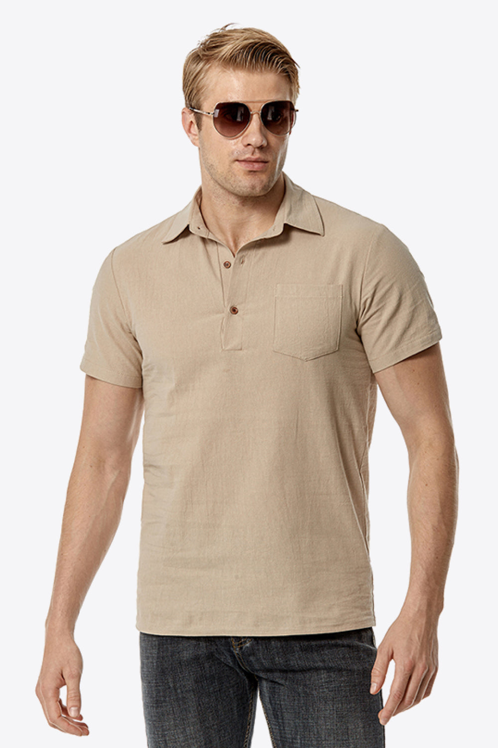 Short Sleeve Polo Shirt with Pocket