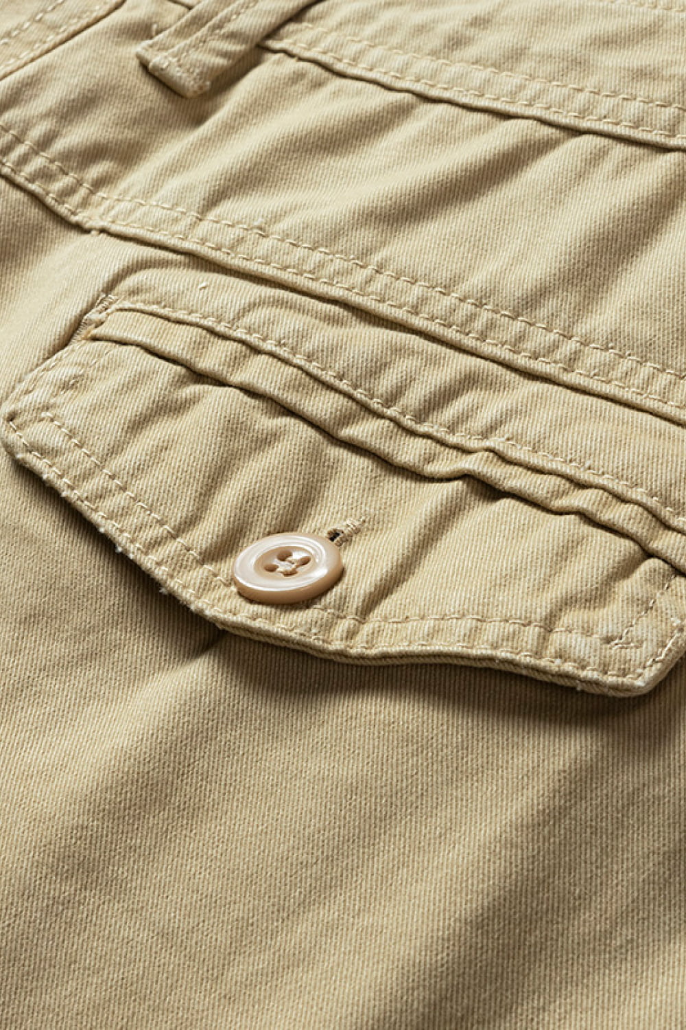 Belted Button and Zip Closure Shorts