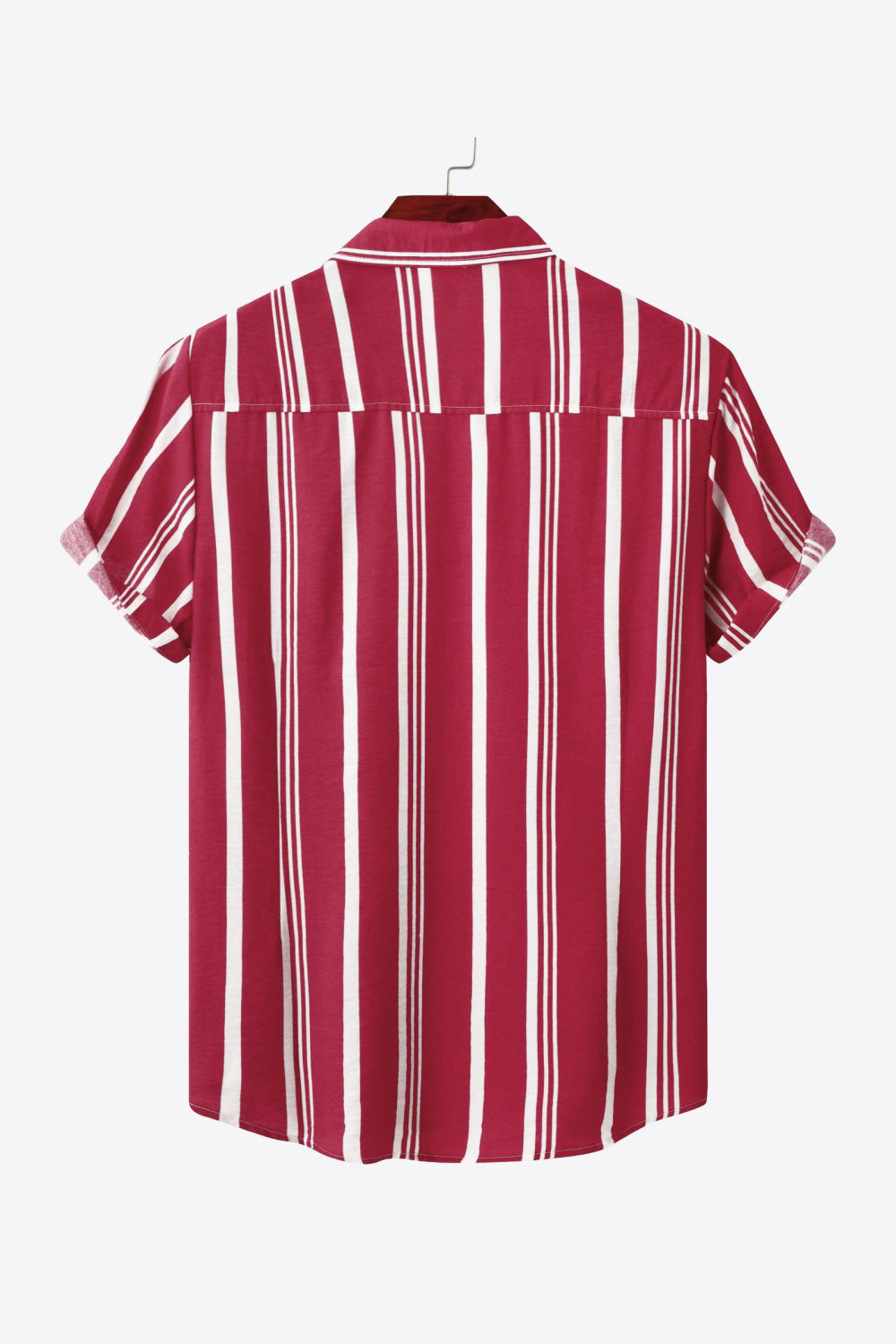 Striped Button-Up Short Sleeve Shirt