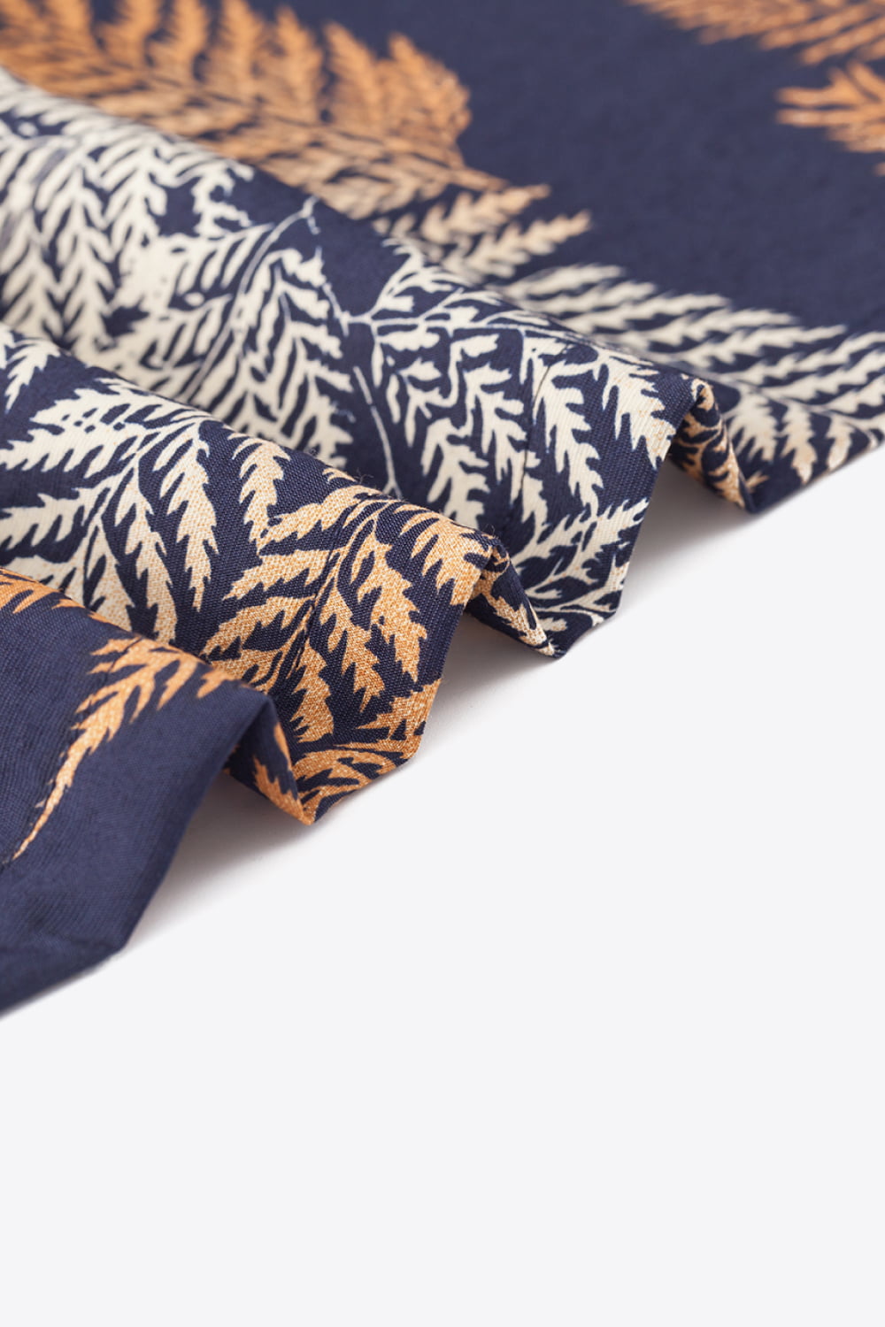 Botanical Pattern Button-Up Short Sleeve Shirt