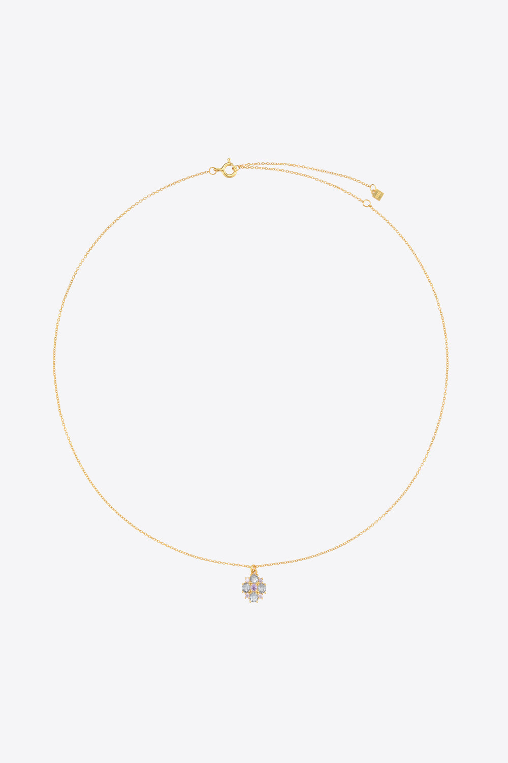Inlaid Zircon Pendant 925 Sterling Silver Necklace