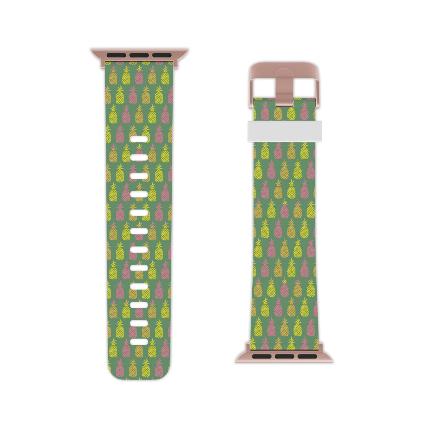 Green Pineapple Pattern Thermo Elastomer Watch Band for Apple Watch