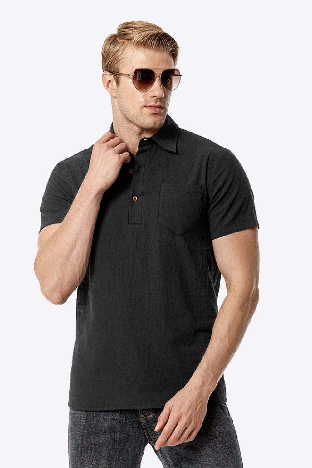Short Sleeve Polo Shirt with Pocket